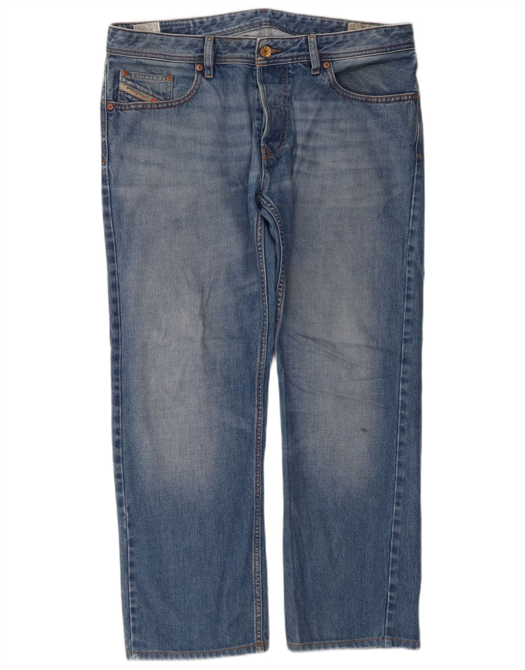 Jeans dritti squadrati da uomo Diesel Larkee W36 L28 cotone blu