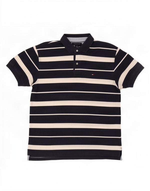 Polo da uomo Tommy Hilfiger grande a righe blu navy