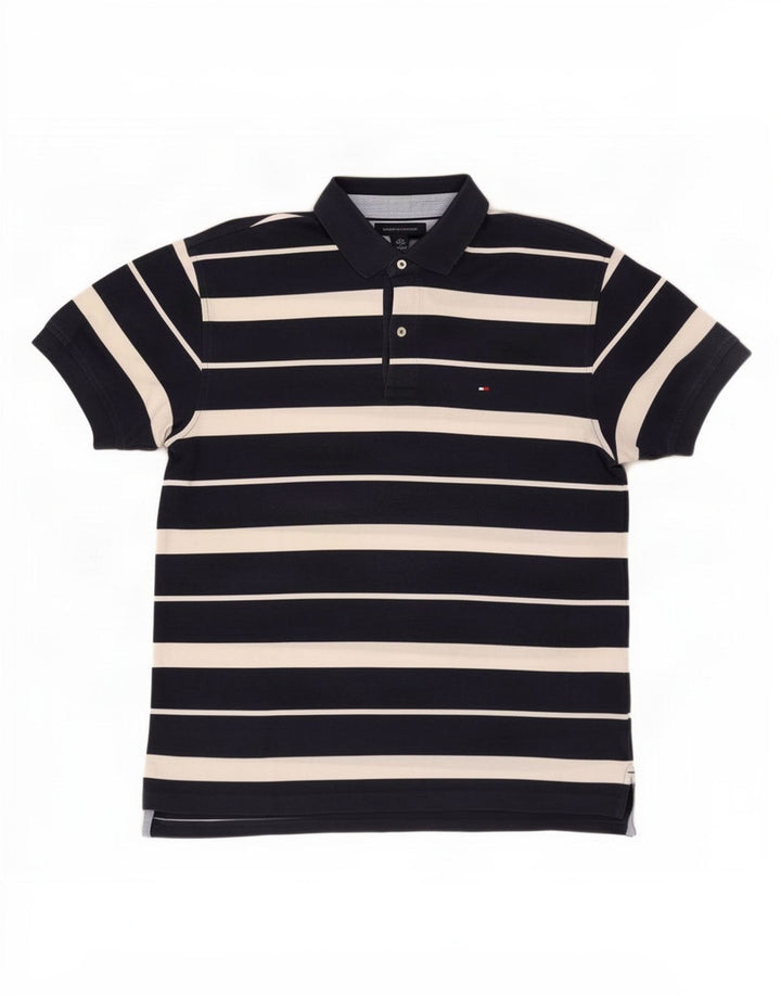 Polo da uomo Tommy Hilfiger grande a righe blu navy