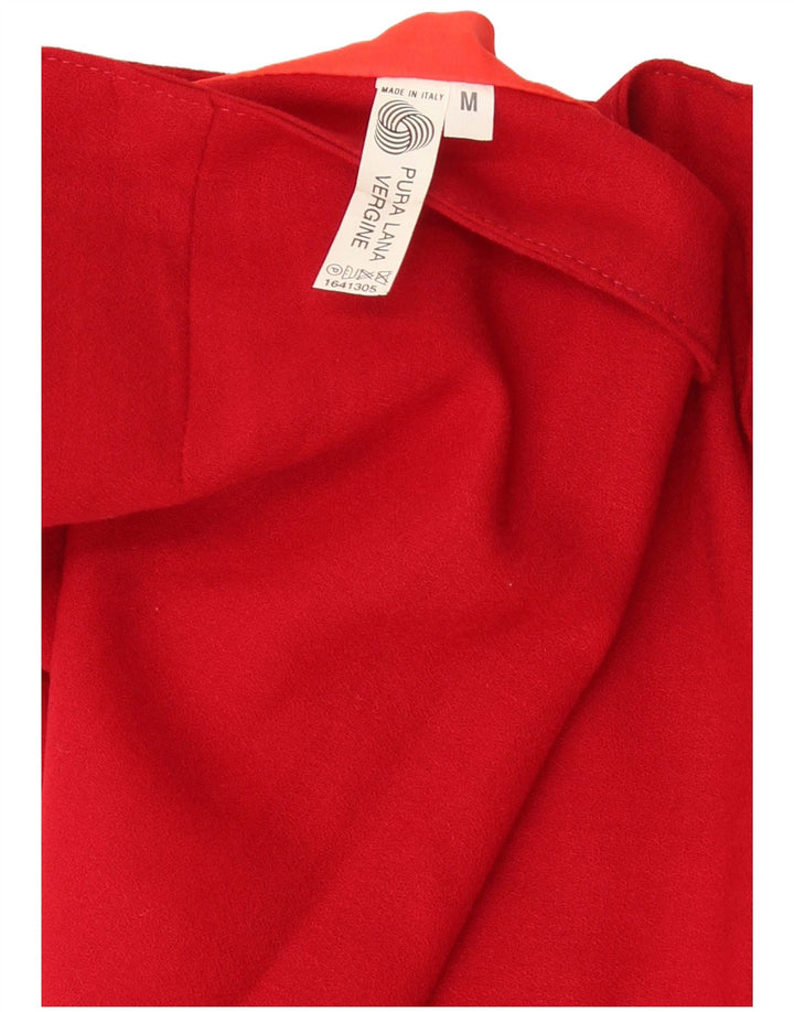 Gonna mini avvolgente da donna vintage media W28 in lana vergine rossa