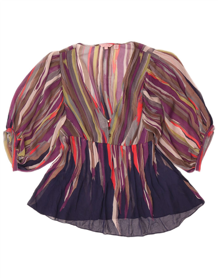 Camicetta a pipistrello trasparente da donna Ted Baker taglia 1 XS multicolore