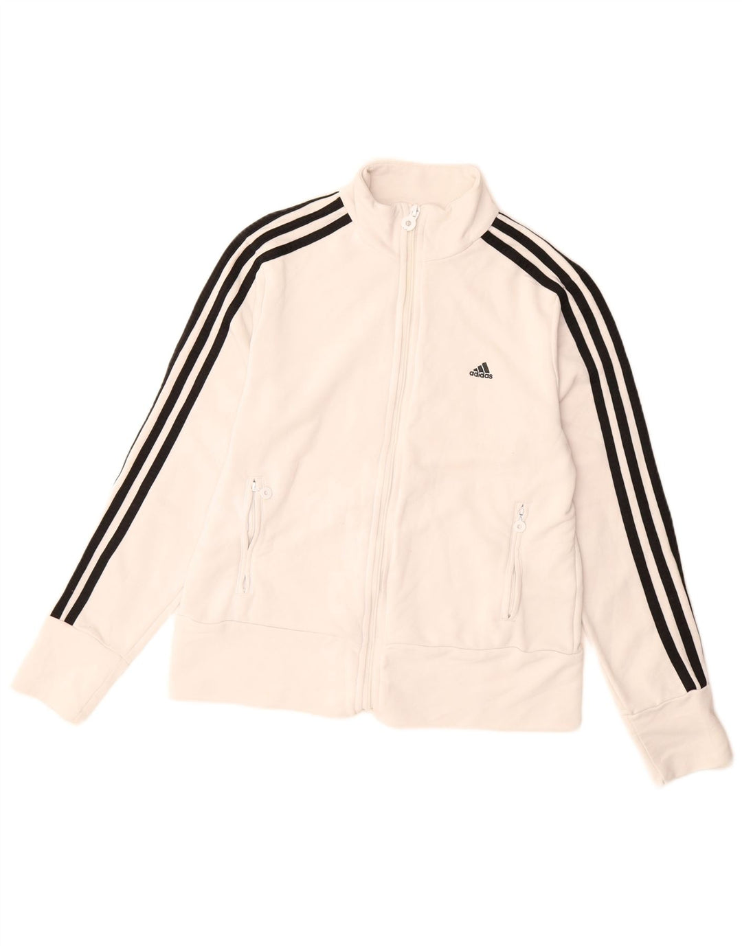 Giacca da tuta da donna ADIDAS UK 16 grande poliestere bianco