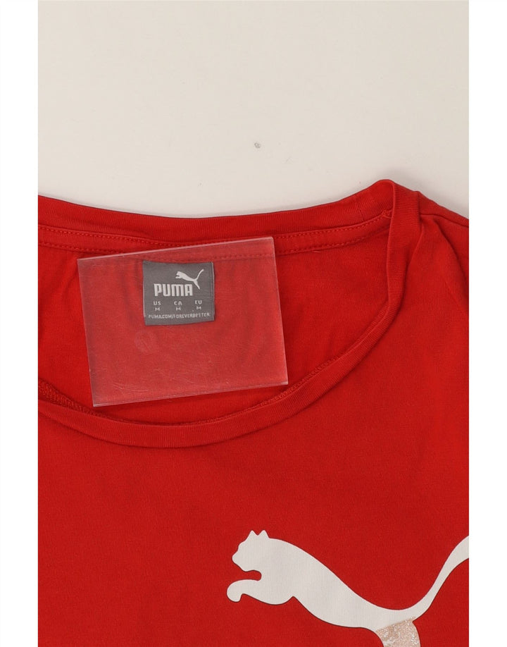 PUMA Womens Graphic T-Shirt Top UK 12 Medium Red Vintage Puma and Second-Hand Puma from Messina Hembry 