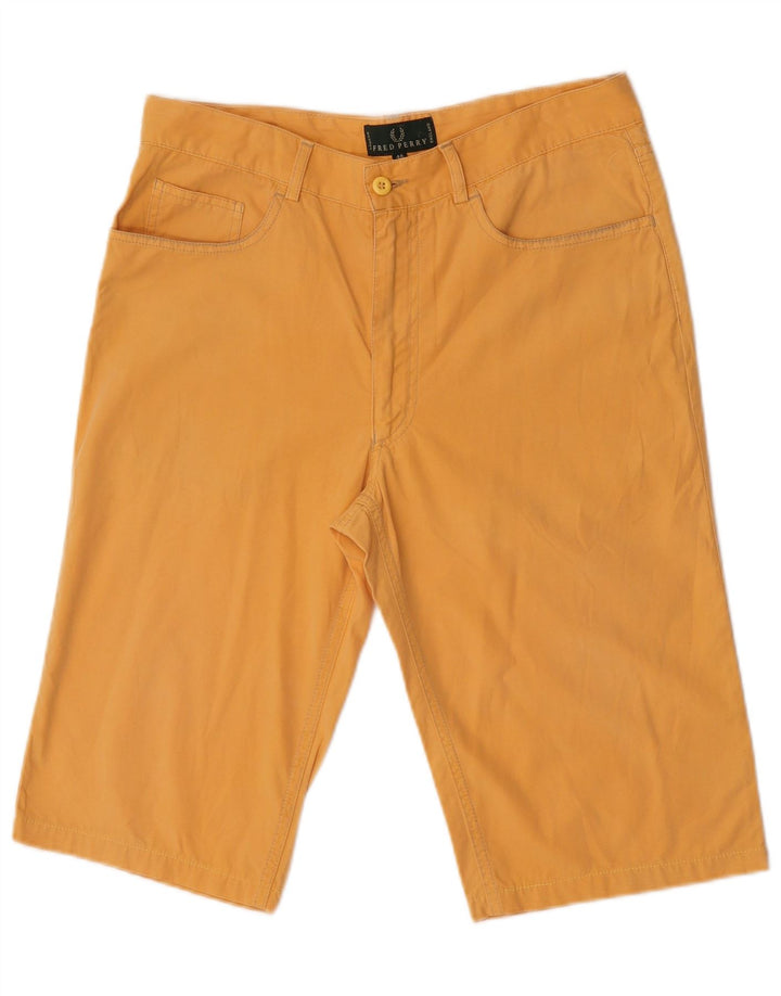 Pantaloncini casual da uomo Fred Perry IT 46 Small W32 Cotone giallo