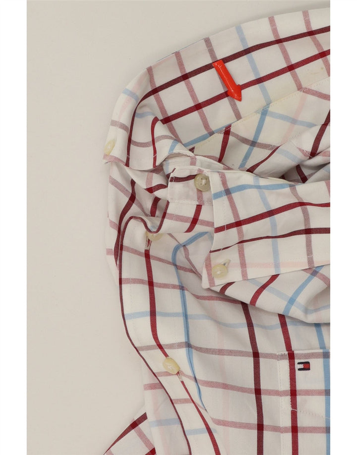 TOMMY HILFIGER Mens Shirt XL White Check Cotton Vintage Tommy Hilfiger and Second-Hand Tommy Hilfiger from Messina Hembry 