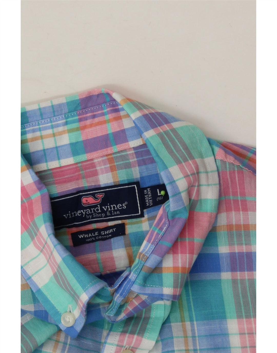 VINEYARD VINES Boys Shirt 15-16 Years Large Blue Check Cotton Vintage Vineyard Vines and Second-Hand Vineyard Vines from Messina Hembry 