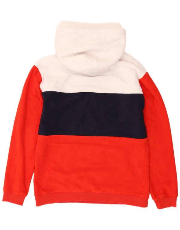 TOMMY HILFIGER Maglione in pile con cappuccio da uomo XL Poliestere color block rosso