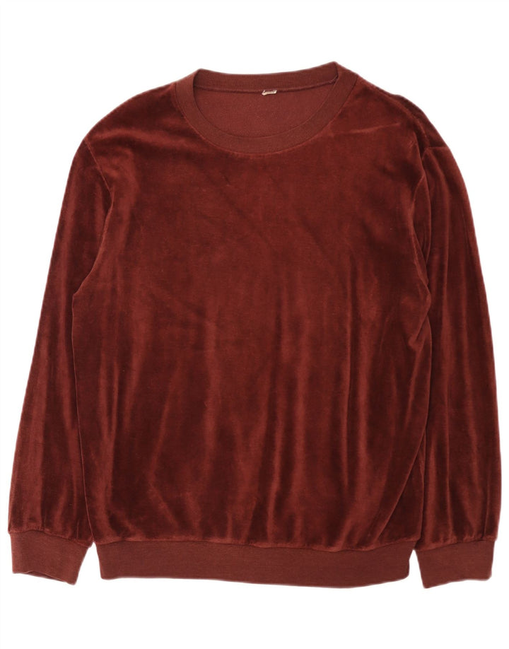 Top vintage da uomo a maniche lunghe bordeaux medio