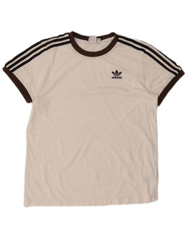 T-shirt oversize da donna ADIDAS UK 10 piccola in cotone bianco
