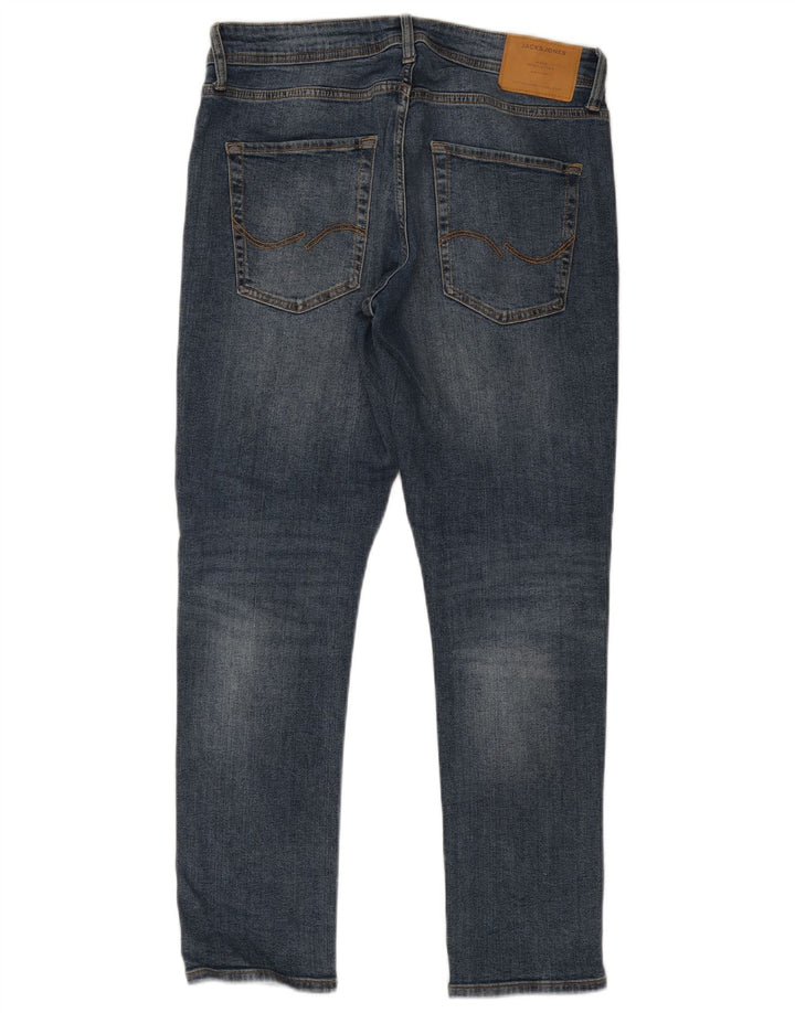 Jack & Jones Uomo GLENN Slim Jeans W34 L30 Cotone Blu