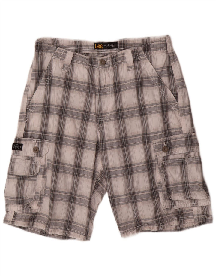 Pantaloncini cargo LEE Kansas da uomo W32 in cotone a quadri grigio medio