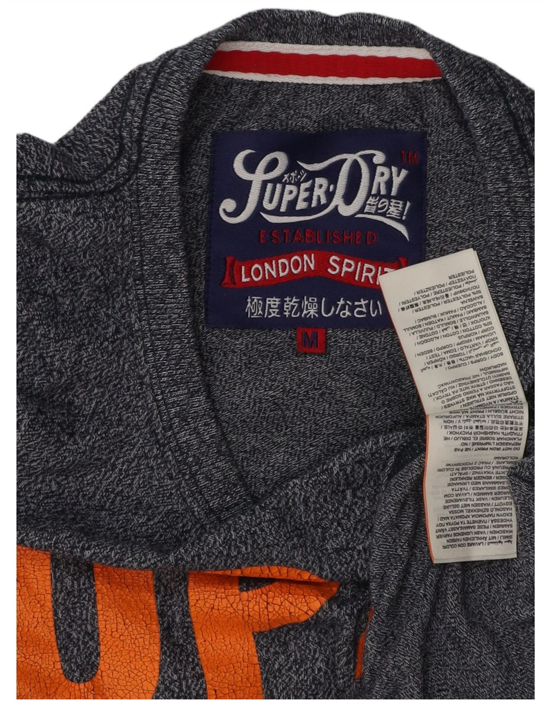 T-shirt grafica da uomo SUPERDRY Top in cotone blu navy medio
