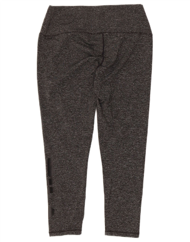 FILA Leggings Capri con grafica da donna UK 10 Piccolo poliestere gessato grigio