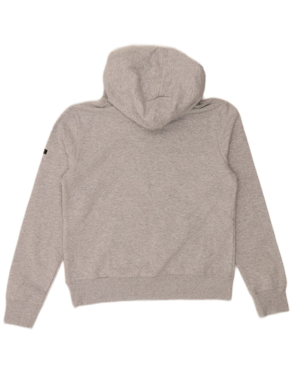 Maglione con cappuccio grafico da donna SUPERDRY UK 12 Cotone grigio medio
