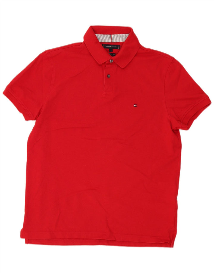 Polo da uomo Regular Fit Tommy Hilfiger in cotone rosso medio