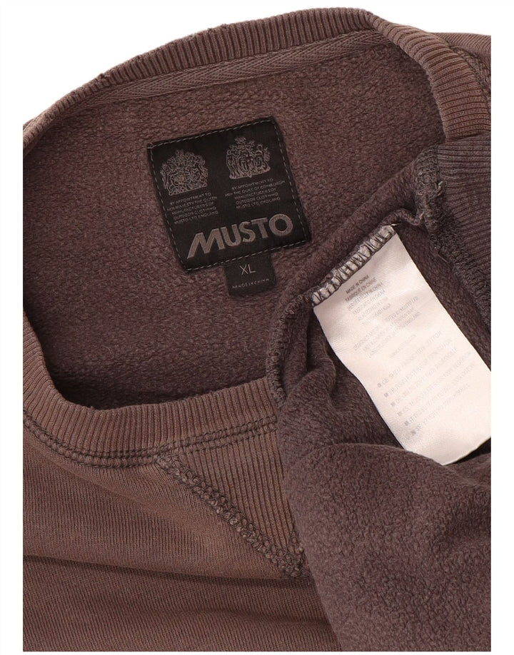 MUSTO Felpa da uomo Maglione XL Borgogna Cotone