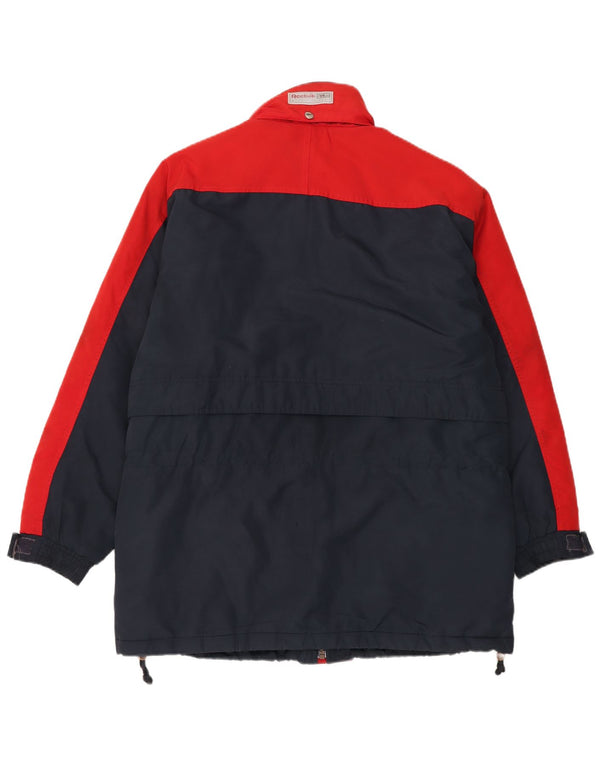 Giacca a vento con cappuccio da uomo Reebok UK 40 Large Blu Colourblock Poliestere