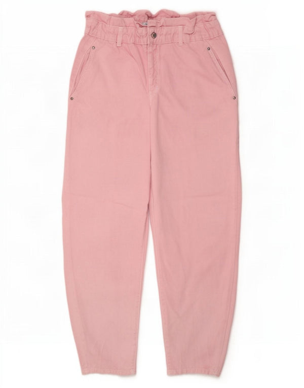 Pantaloni corti a vita alta da donna Zara EU 40 Large W30 L25 Rosa