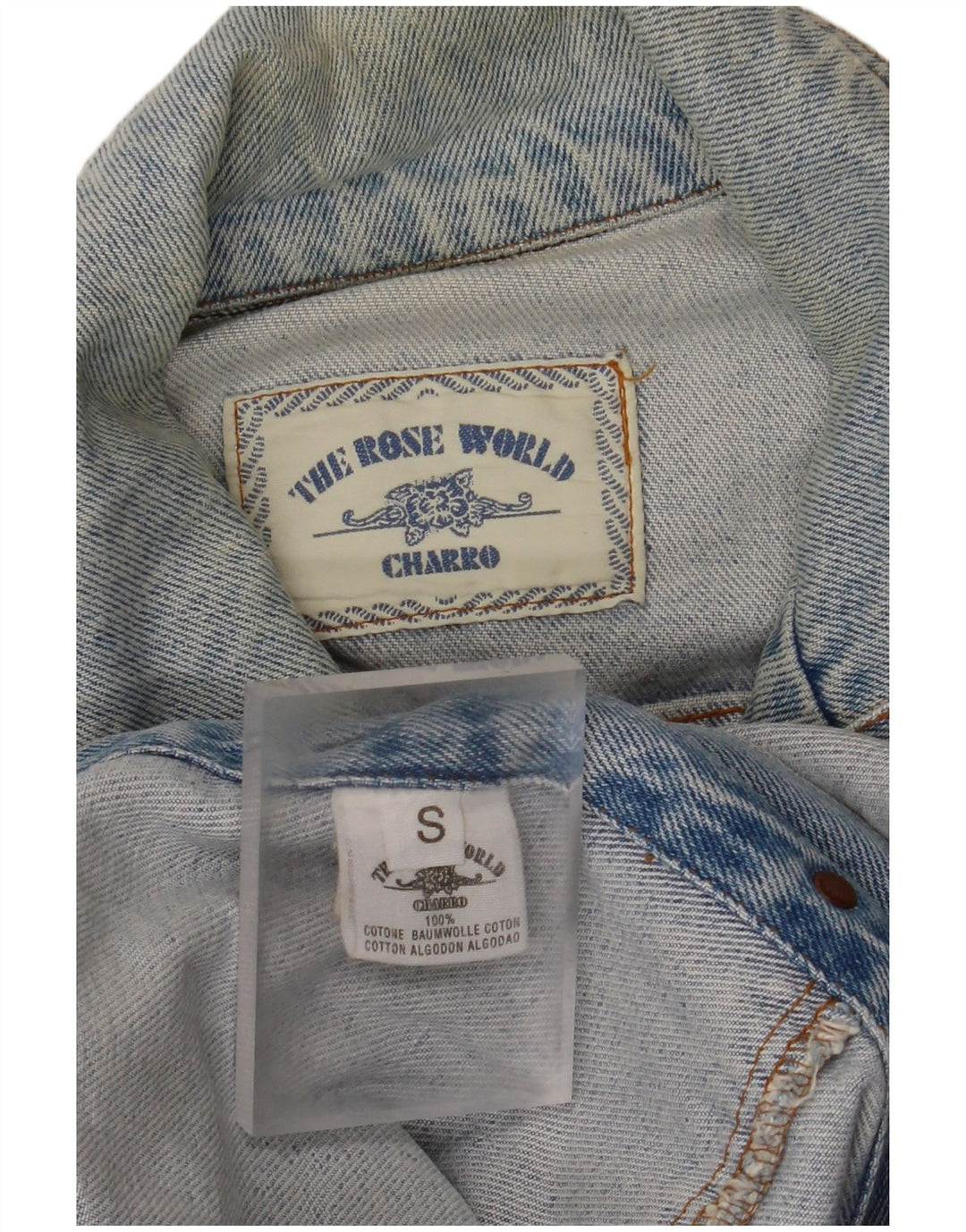 CHARRO Giacca di jeans oversize da donna UK 10 piccola in cotone blu