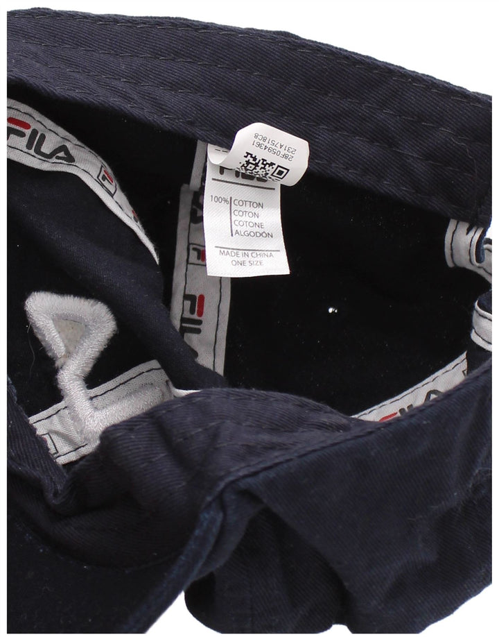 Berretto da baseball grafico da uomo Fila Taglia unica in cotone blu navy