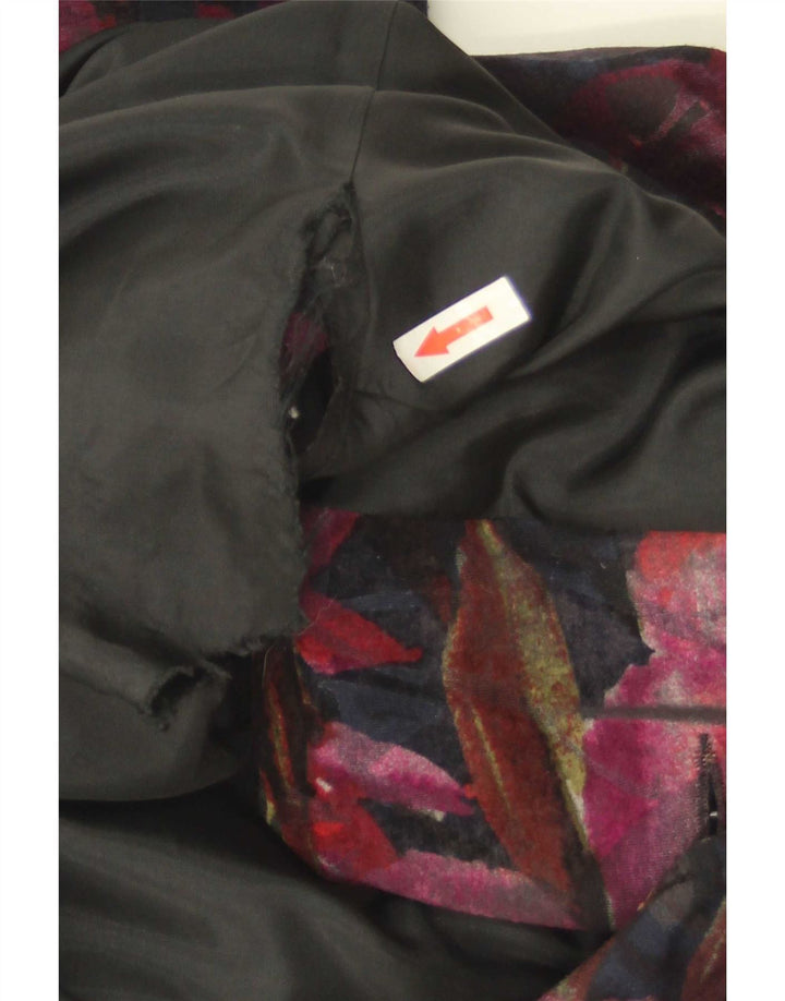 Giacca blazer vintage da donna a 3 bottoni UK 10 piccolo floreale multicolore