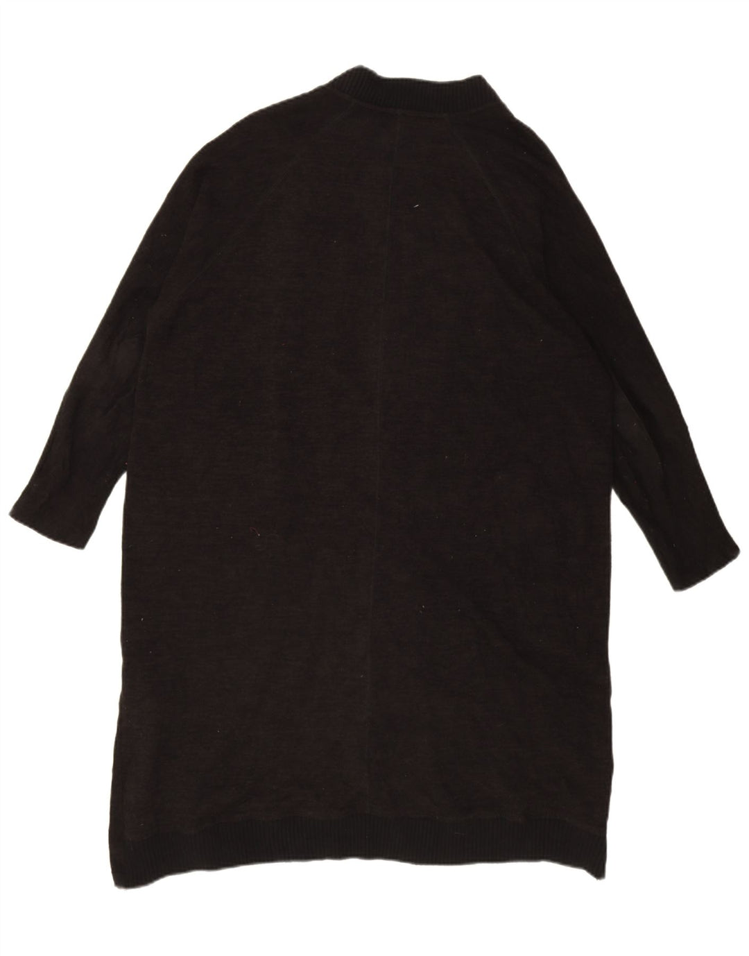 Maglione cardigan lungo oversize da donna Zara UK 16 grande poliestere nero