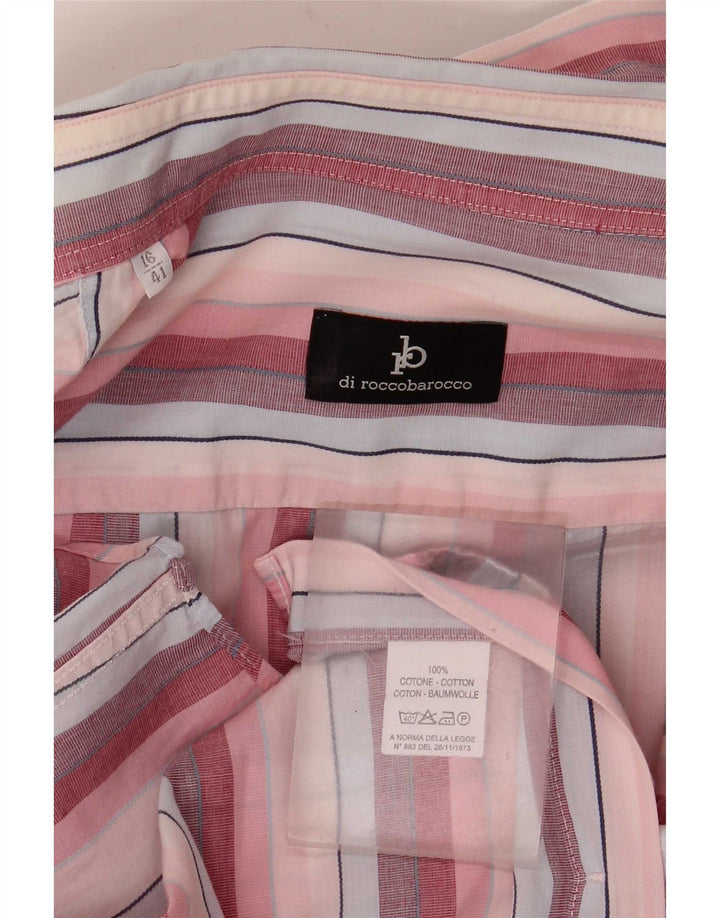 Camicia da uomo Roccobarocco taglia 41 16 cotone a righe grandi rosa