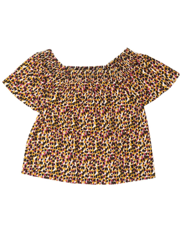 Top da donna con spalle scoperte M&Co UK 16 Grande cotone con stampa animalier multicolore