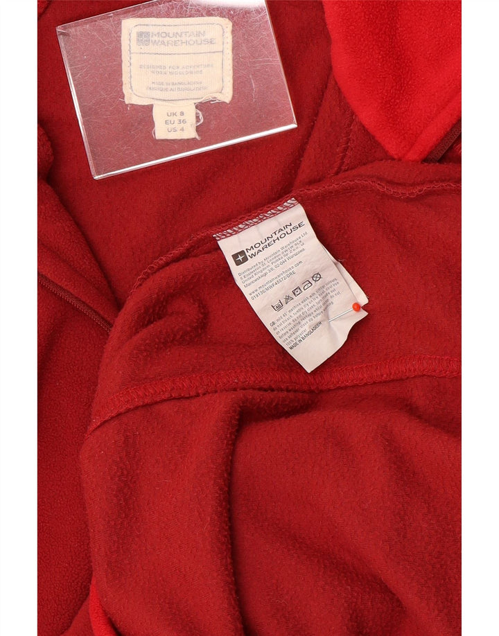 Maglione in pile da donna con collo e zip Mountain Warehouse UK 8 Small Poliestere rosso