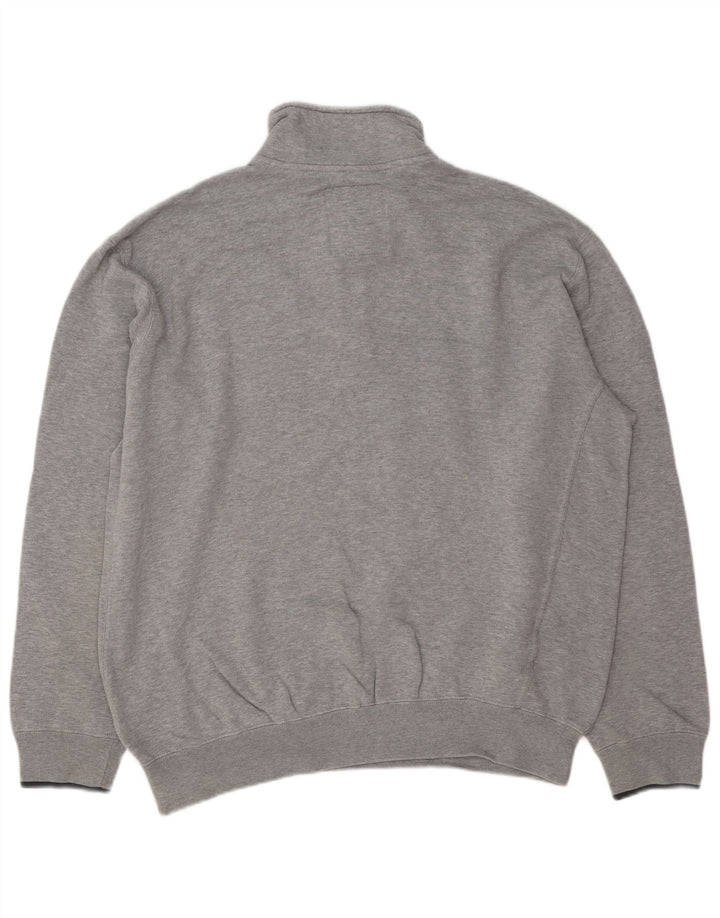 CHAMPION Felpa con collo con zip grafica da uomo Maglione XL Cotone grigio