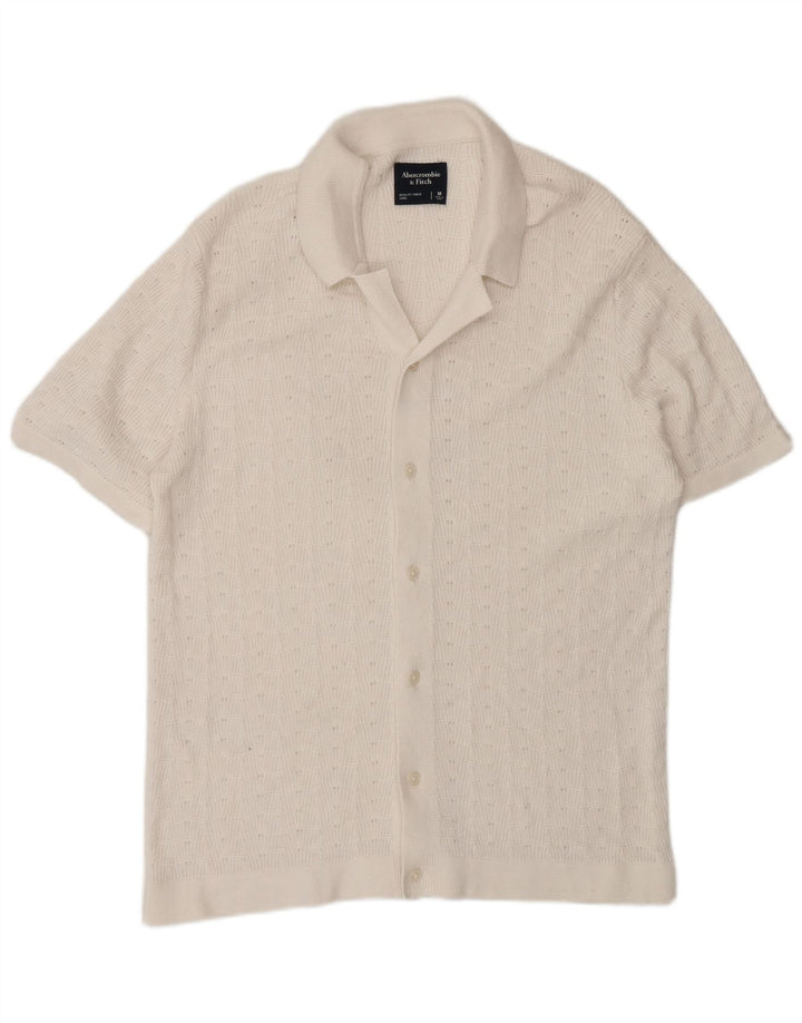 Camicia a maniche corte da uomo Abercrombie & Fitch di colore bianco medio