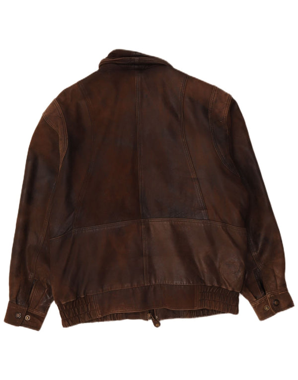 Giacca in pelle bomber Canda da uomo C&A UK 40 grande marrone