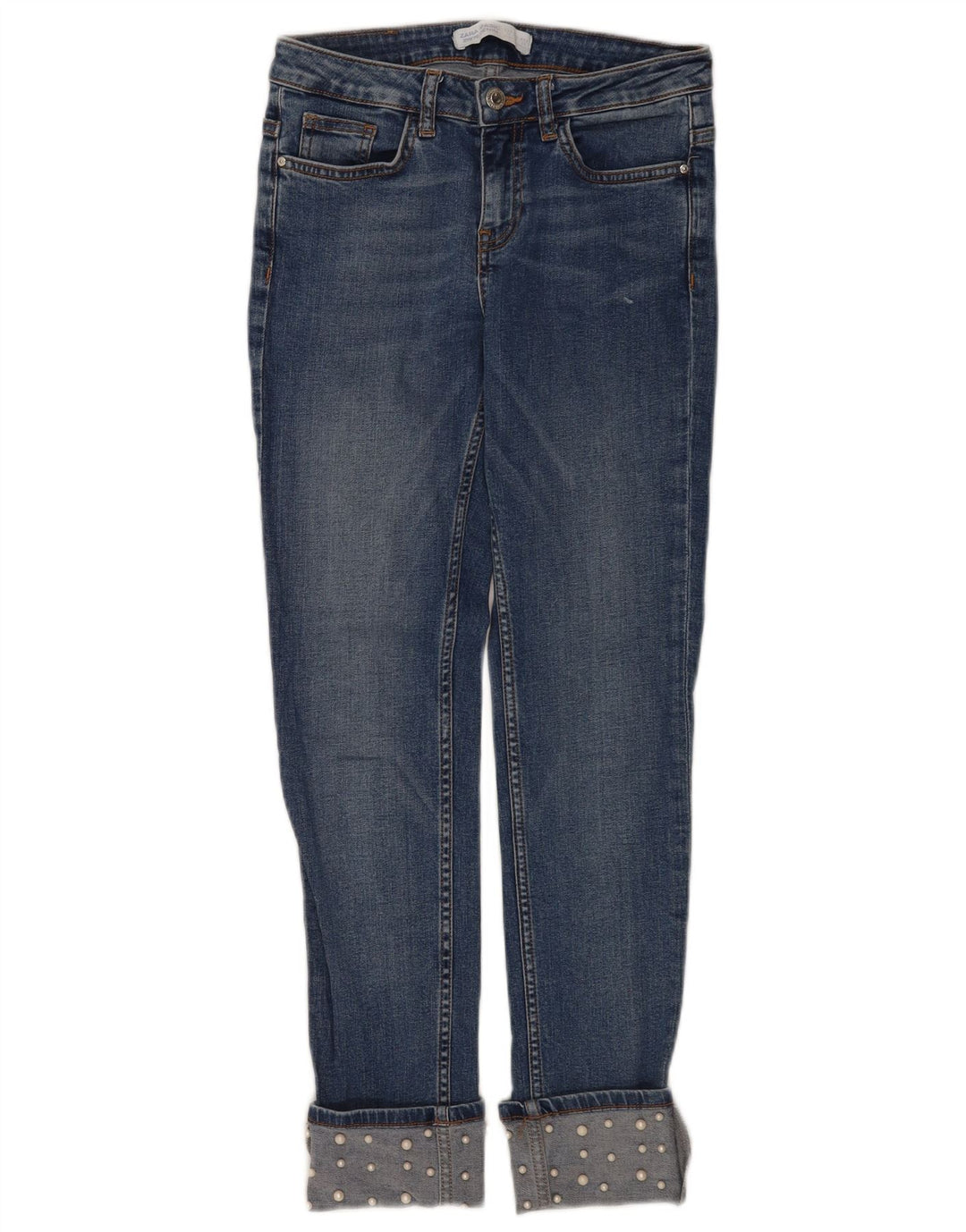 Jeans slim da donna Zara EU 34 2XS W24 L26 Blu