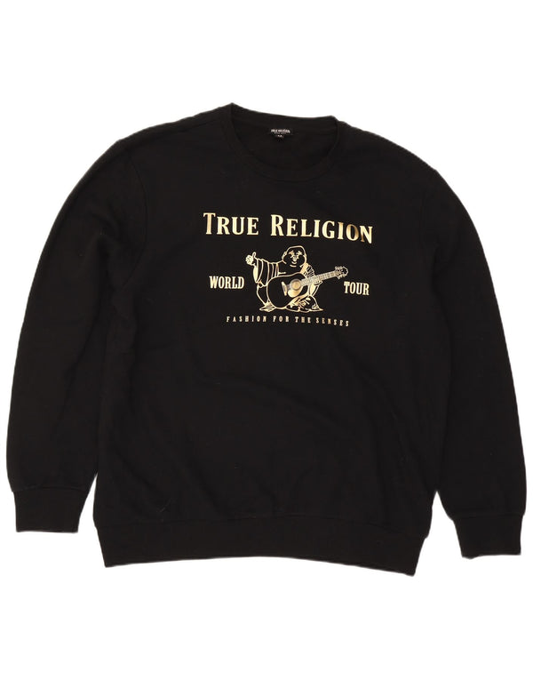 Felpa grafica da uomo True Religion 2XL cotone nero