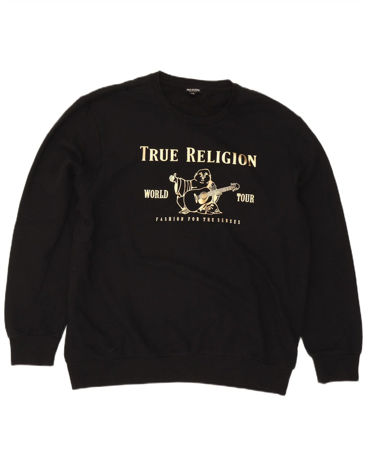 Felpa grafica da uomo True Religion 2XL cotone nero