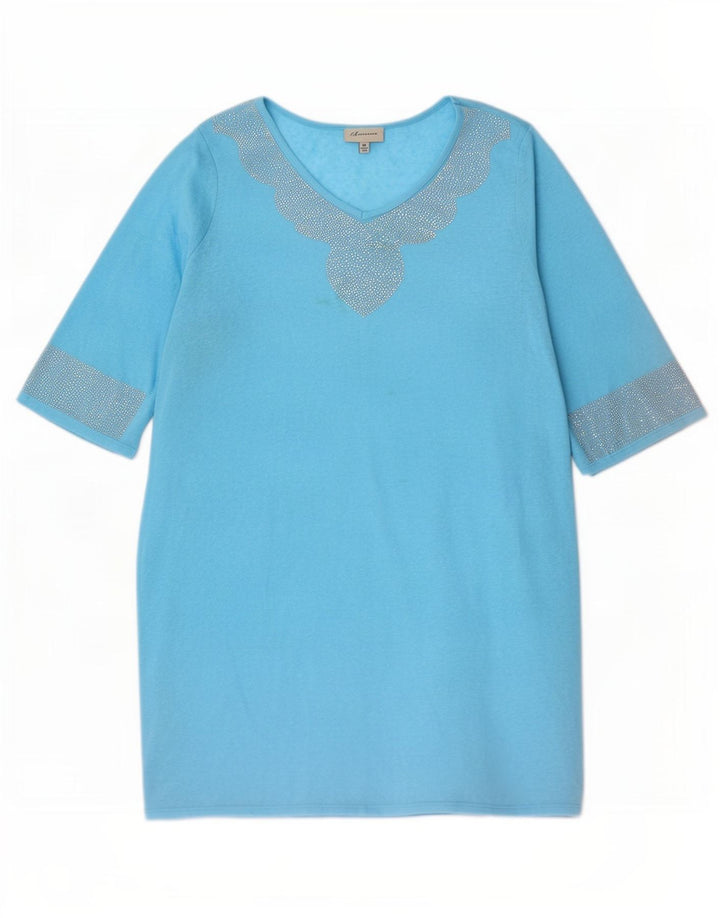 Abito a trapezio oversize autografato da donna Marks & Spencer UK 18 XL Blu