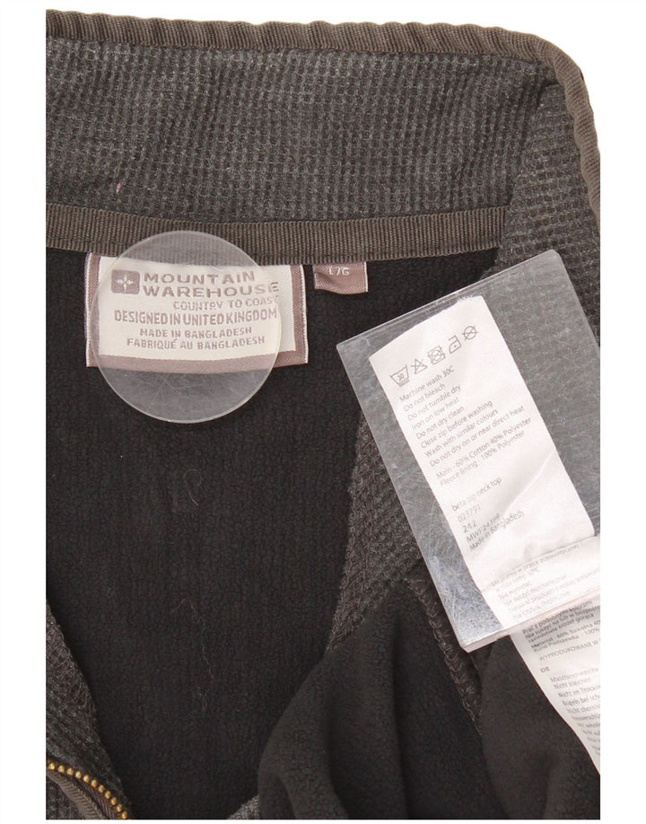 MOUNTAIN WAREHOUSE Mens Zip Neck Sweatshirt Jumper Large Grey Cotton