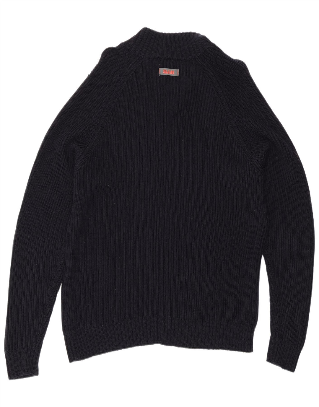 Maglione da uomo Slam con zip e collo grande in lana blu navy