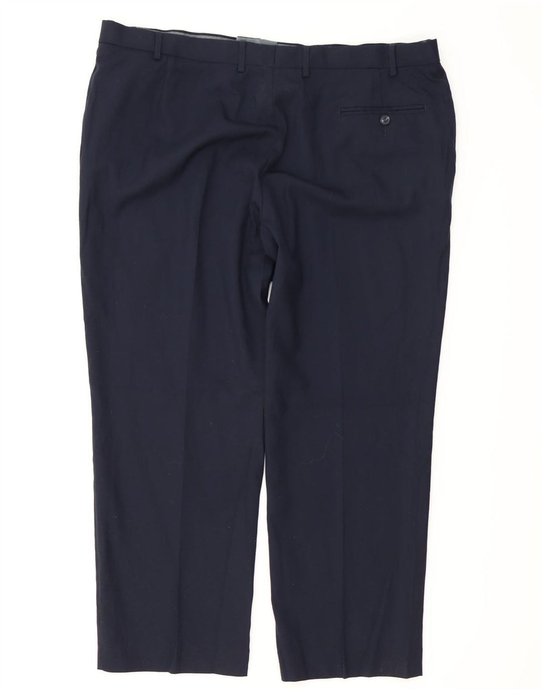 MARKS & SPENCER Pantaloni da abito vestibilità regolare da uomo W42 L29 Lana blu navy