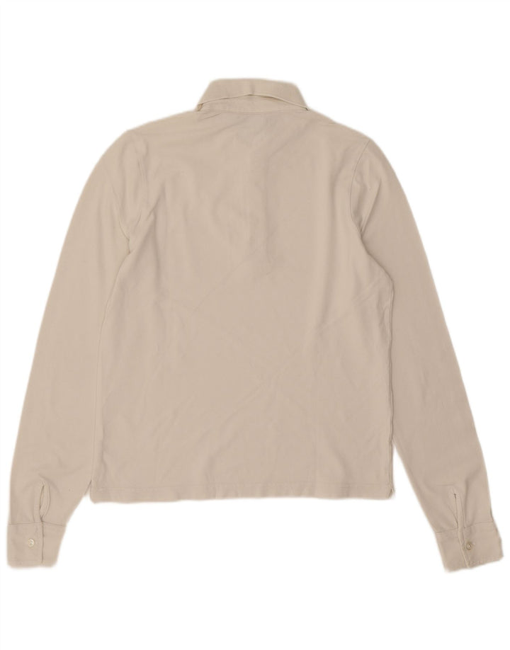 Polo K-Way da uomo a manica lunga piccola in cotone bianco