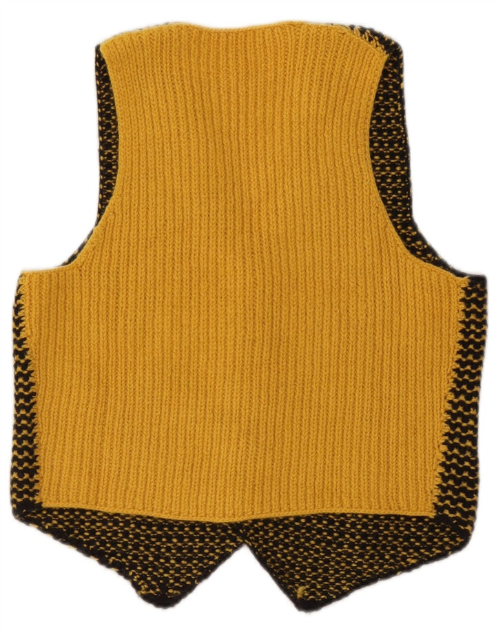Gilet vintage da uomo in maglia piccolo a righe gialle