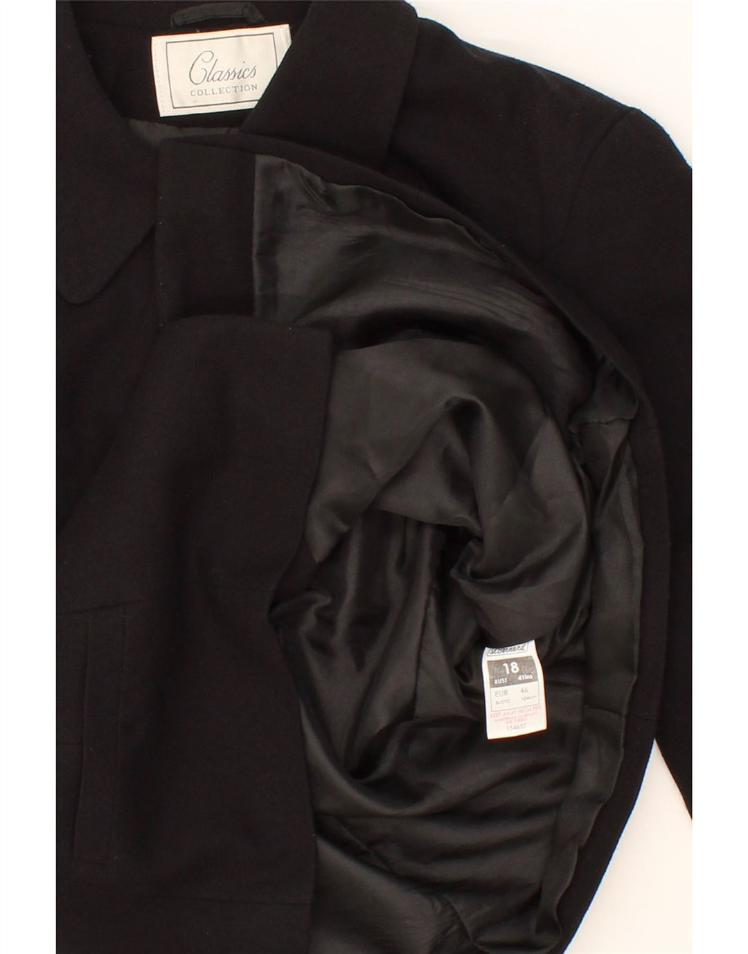 ST. BERNARD Womens 6 Button Blazer Jacket UK 18 XL Black Polyester Vintage St. Bernard and Second-Hand St. Bernard from Messina Hembry 