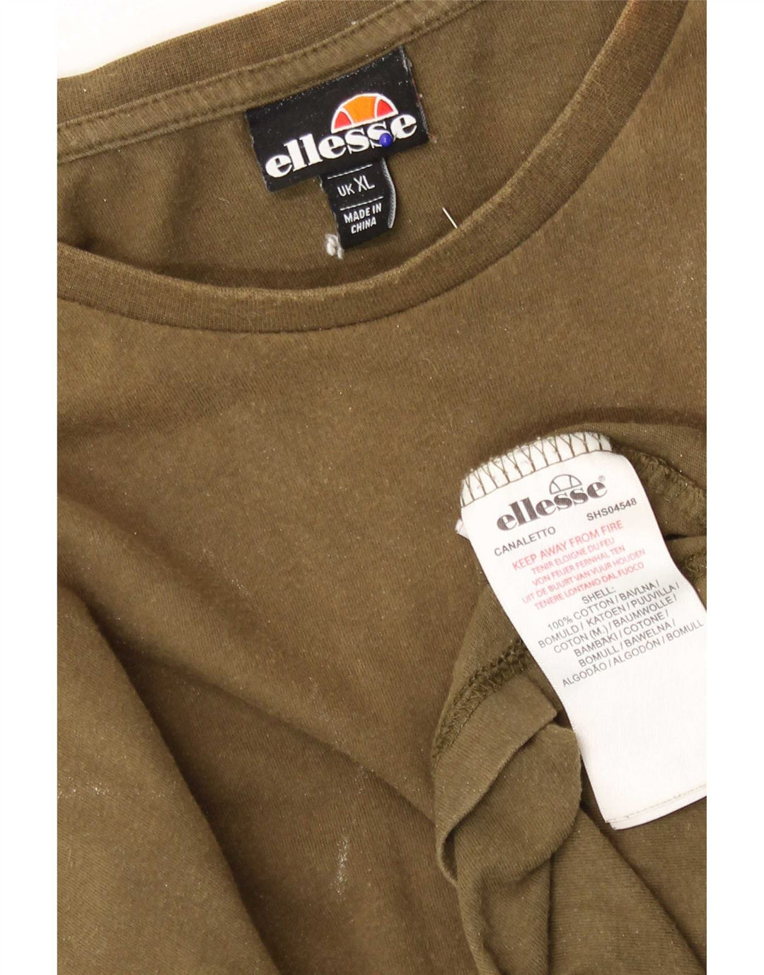 T-shirt da uomo Ellesse Top XL in cotone kaki