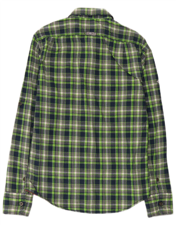 Camicia in flanella da donna Superdry UK 14 Cotone a quadri verde medio