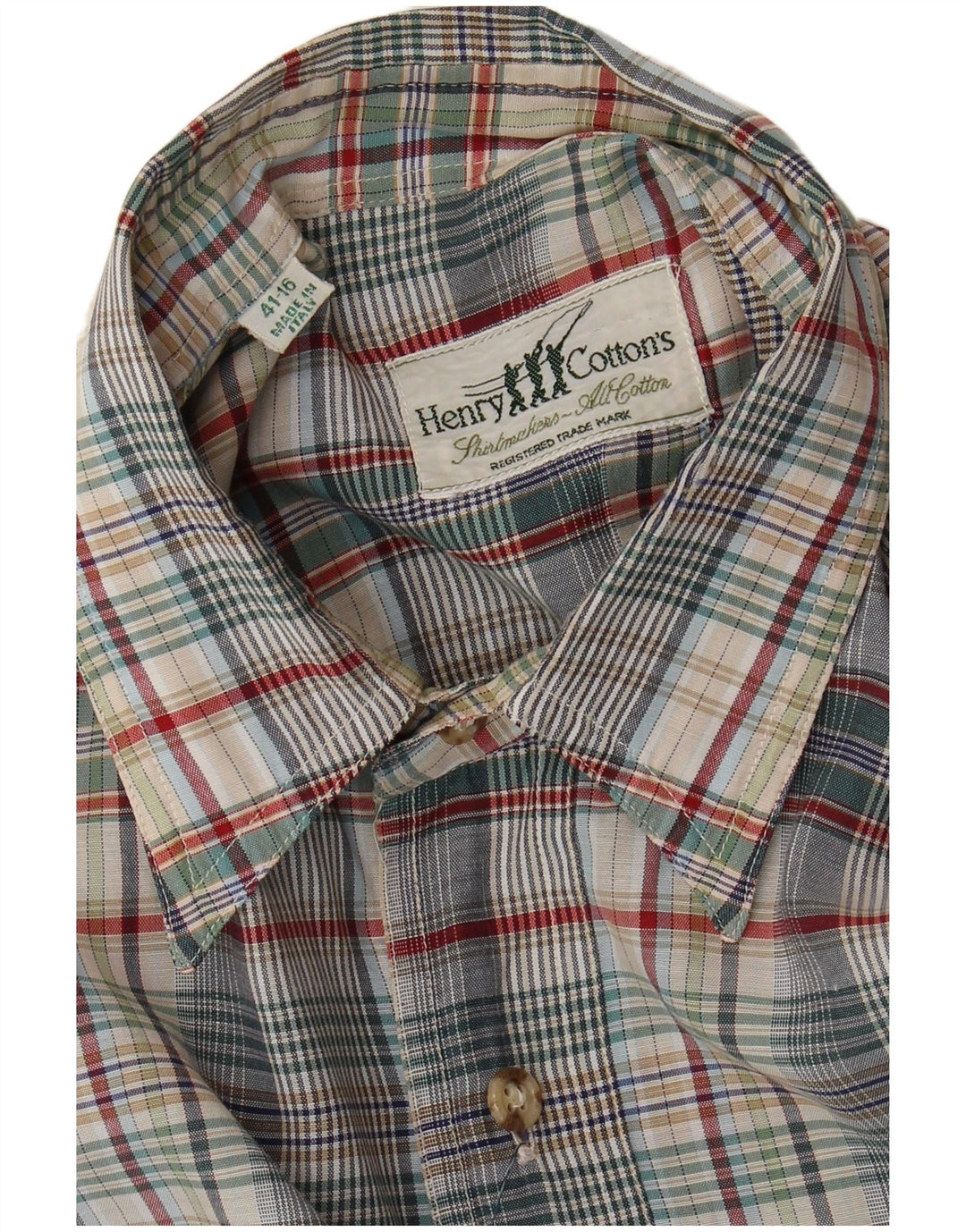 Camicia in flanella da uomo Henry Cottons taglia 41 16 grande quadretto multicolore