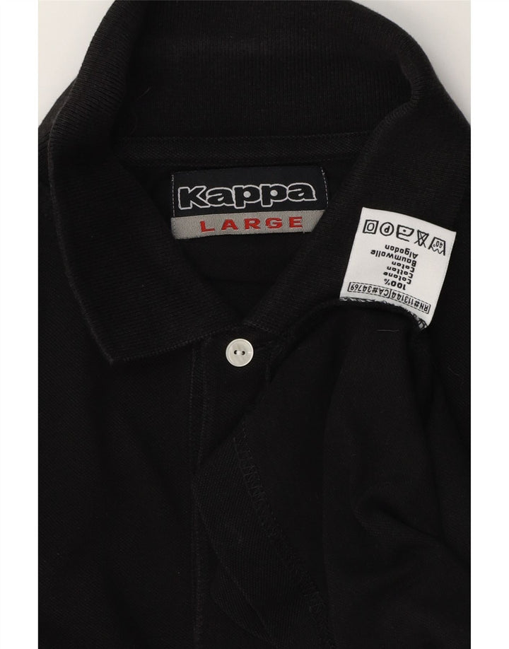 Polo Kappa Uomo Large Nera In Cotone