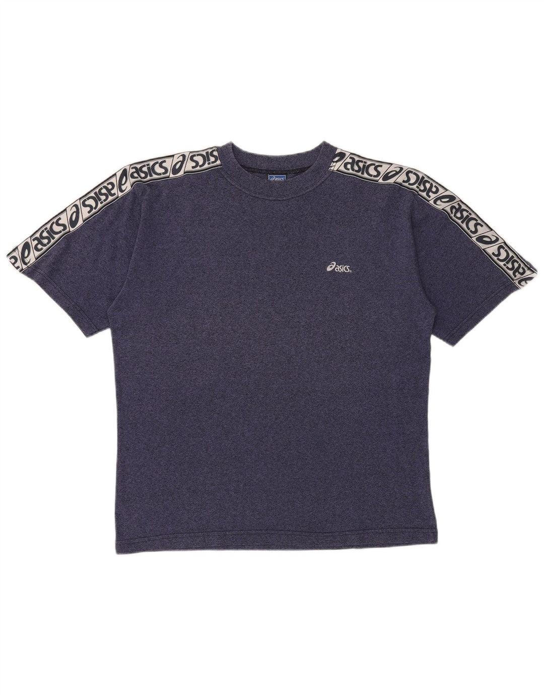 T-shirt grafica da uomo Asics, taglia grande, in cotone screziato blu navy
