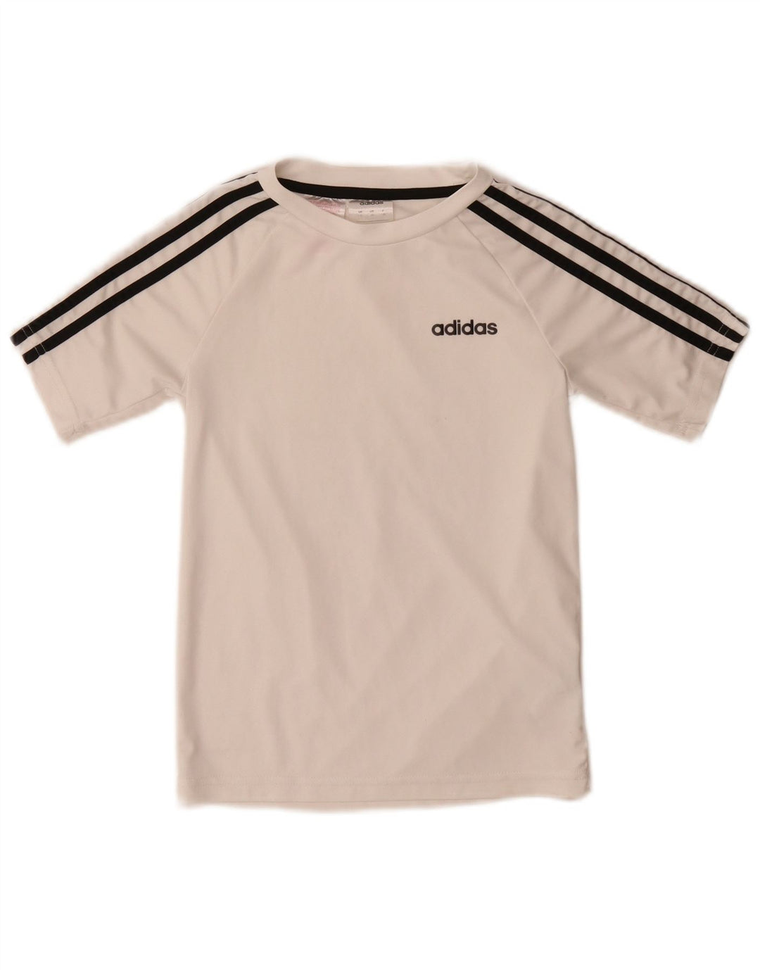 Maglietta Adidas Climalite da ragazzo, 7-8 anni, in poliestere bianco