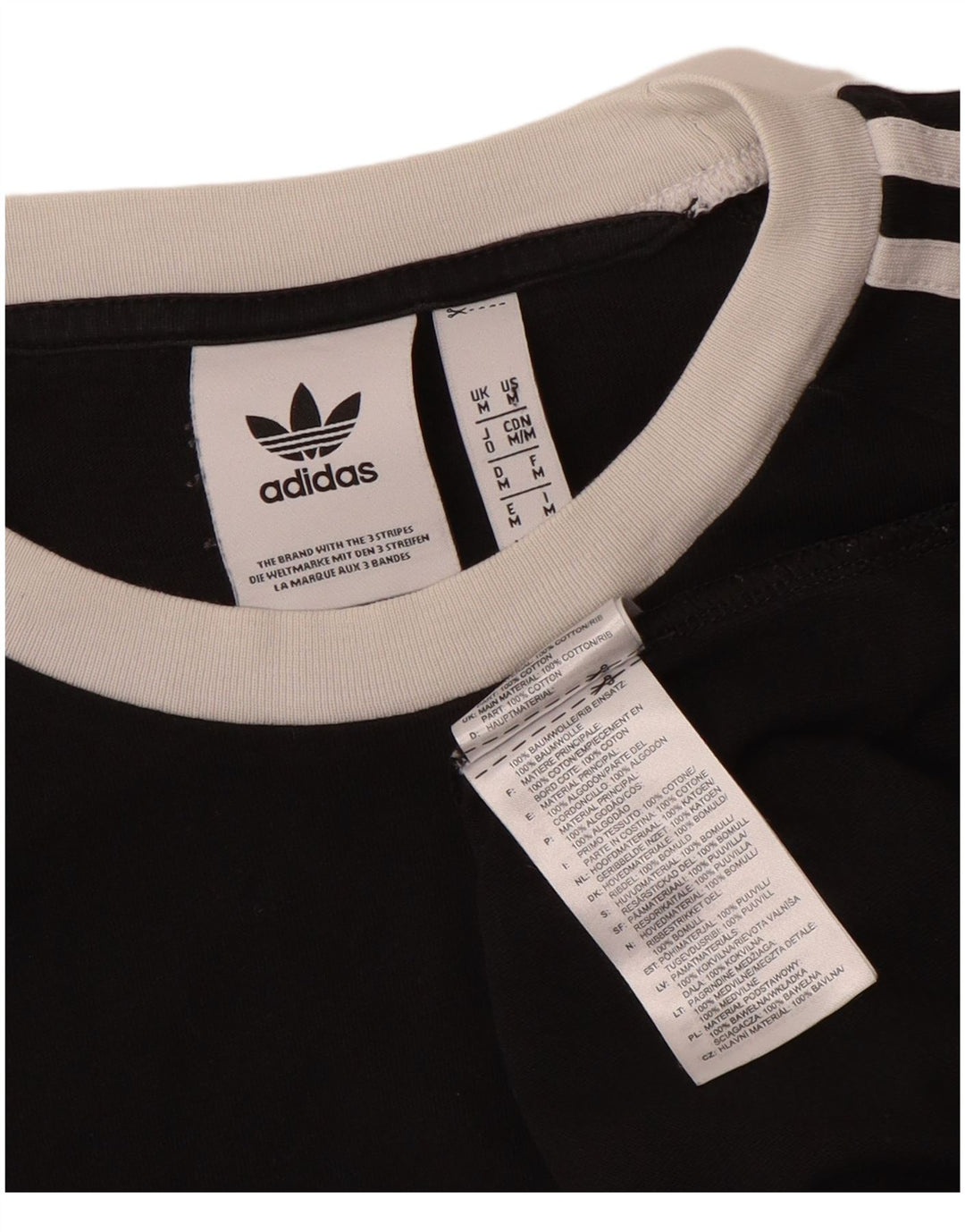 T-shirt Adidas da uomo Top media in cotone nero