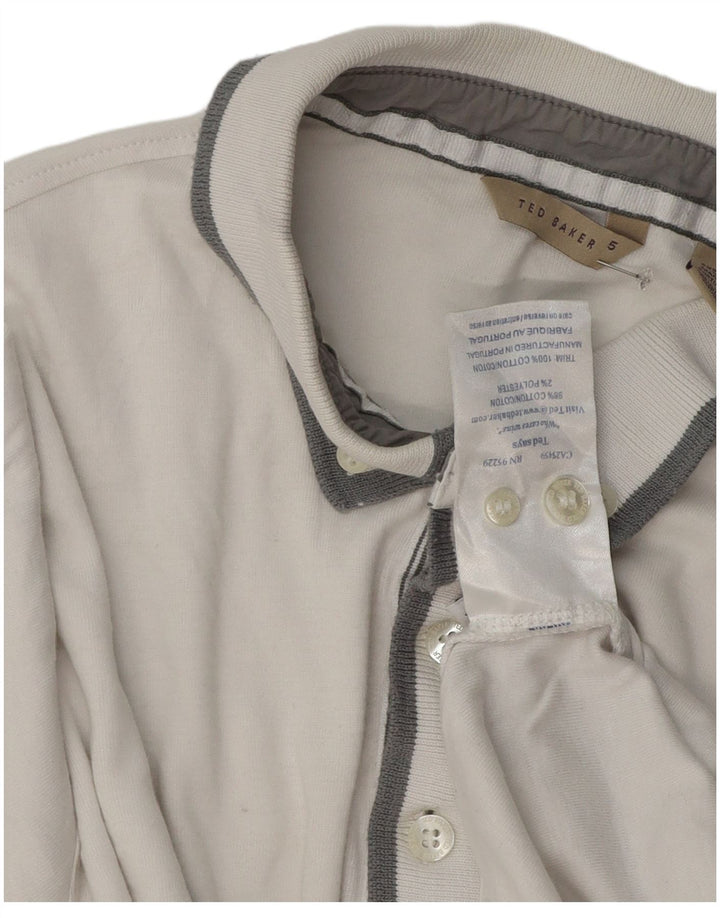 Polo da uomo Ted Baker taglia 5 XL in cotone bianco